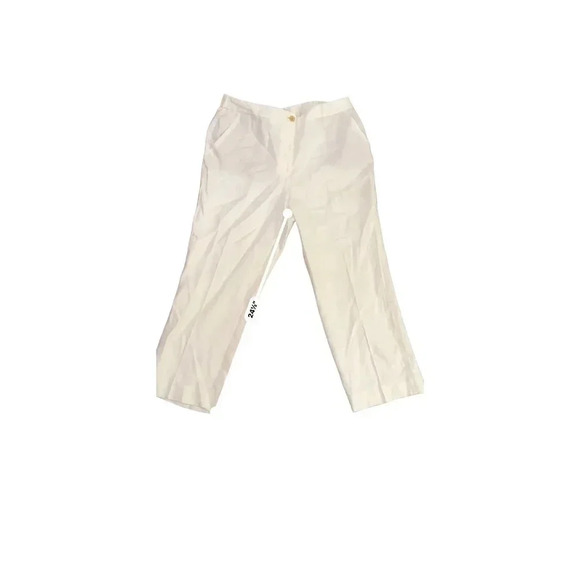 Talbot Women's White Zip Up & Button Front Straight Dress Pants Size 12 - Picture 3 of 9